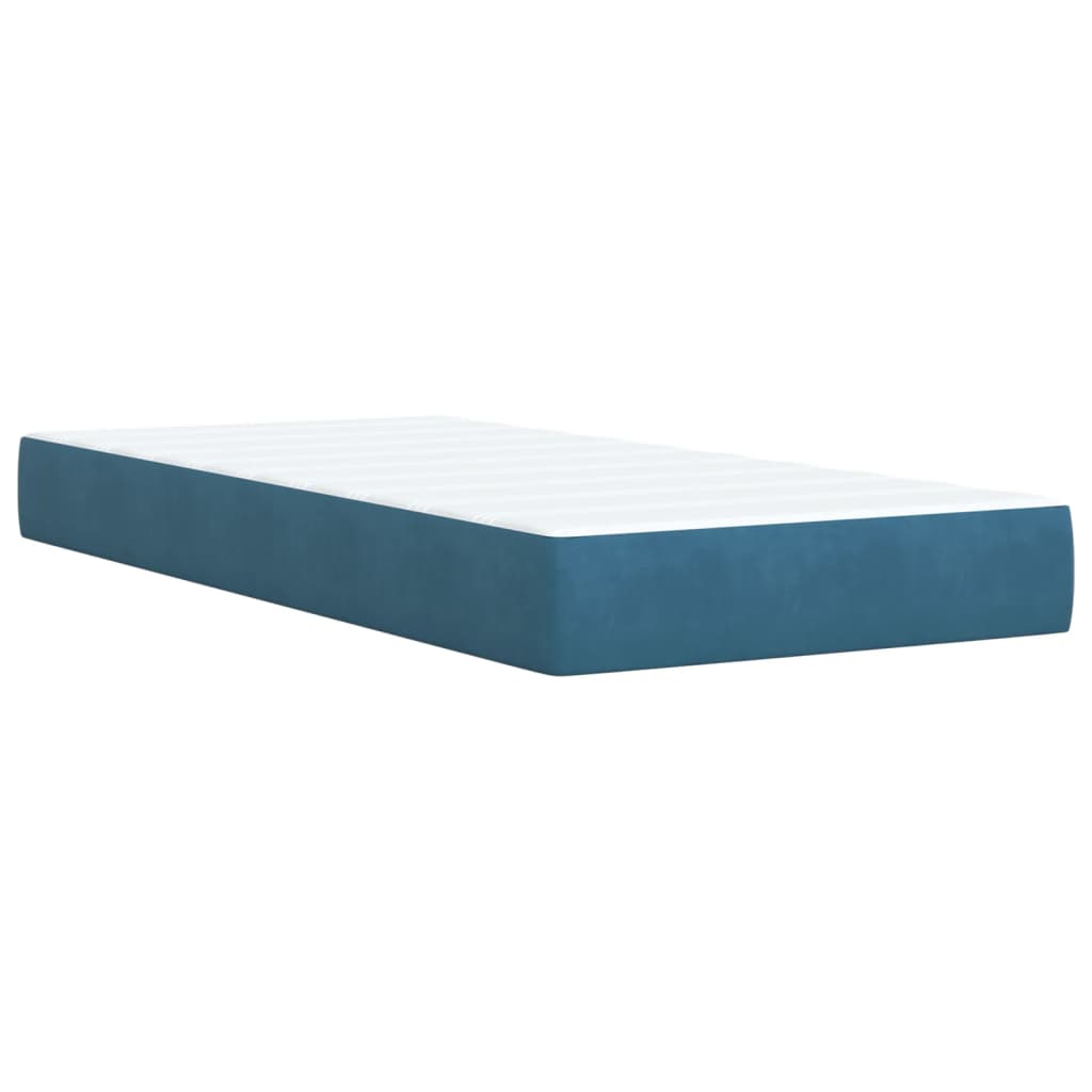 vidaXL Sommier à lattes de lit avec matelas bleu 90x190 cm velours