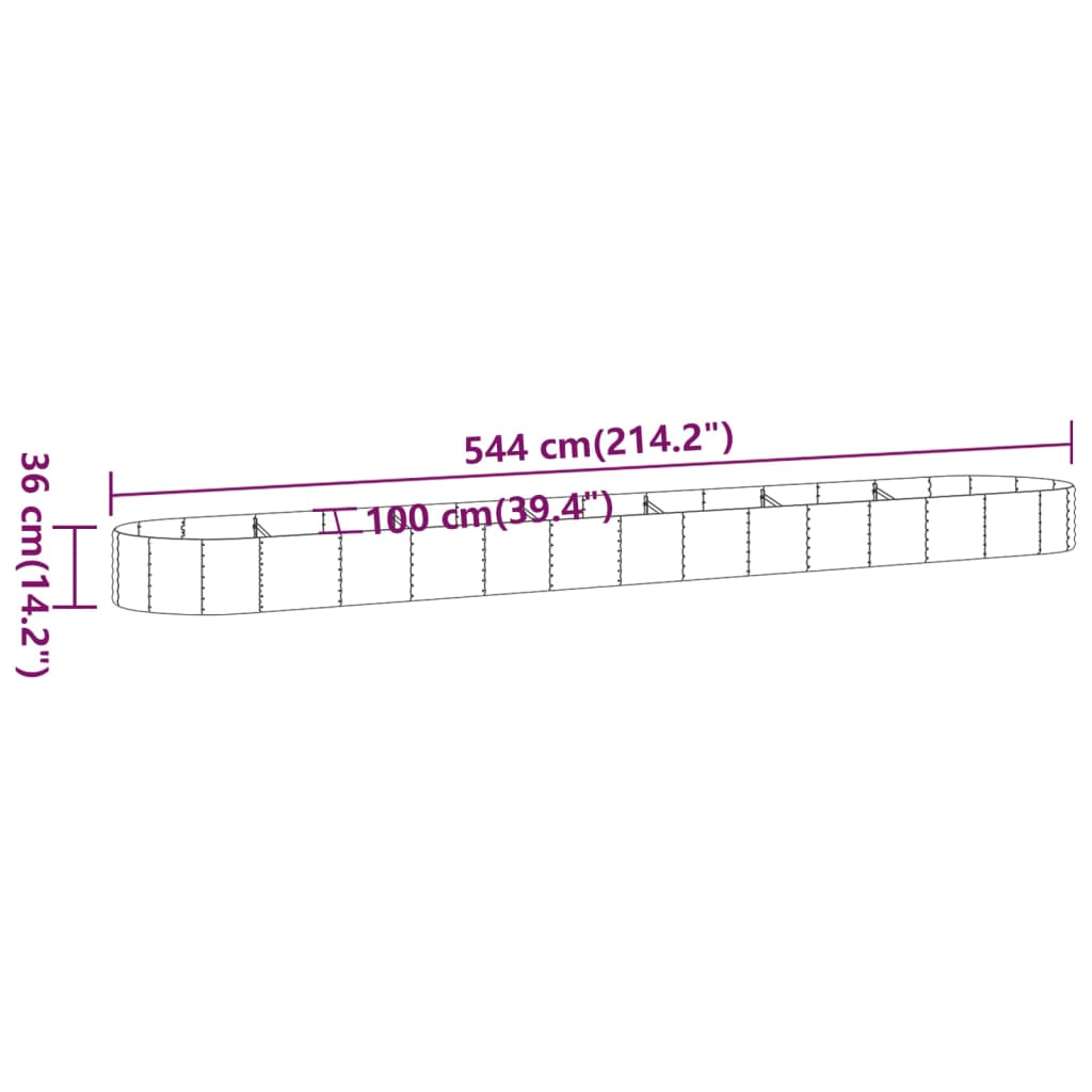 vidaXL Lit surélevé de jardin Acier enduit de poudre marron