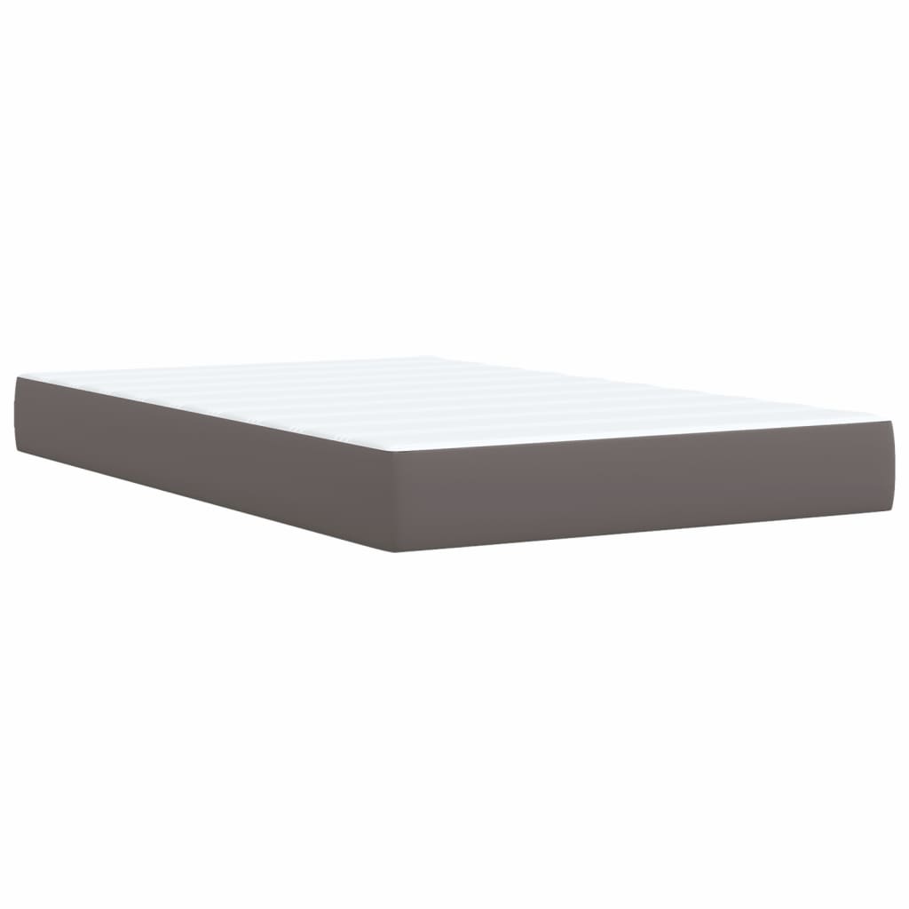 vidaXL Sommier à lattes de lit avec matelas gris 120x190 cm similicuir