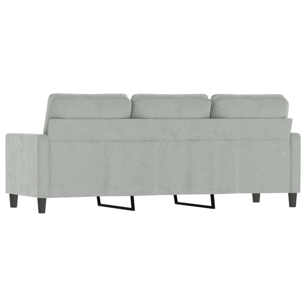 vidaXL Canapé à 3 places Gris clair 180 cm Velours