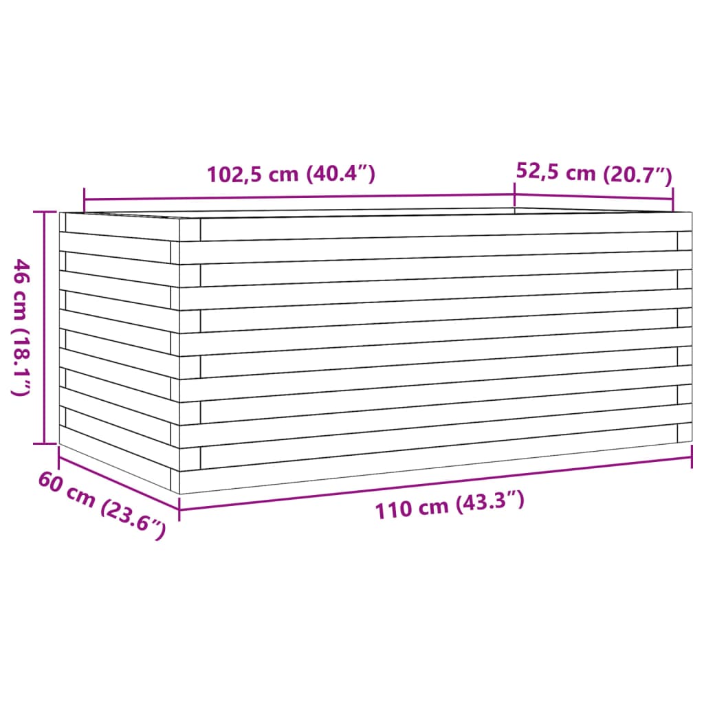 vidaXL Jardinière 110x60x46 cm bois massif de douglas