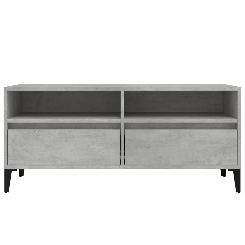 vidaXL Meuble TV gris béton 100x34,5x44,5 cm bois d'ingénierie