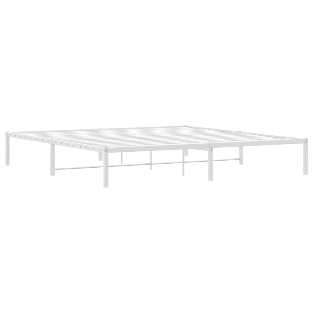 vidaXL Cadre de lit métal sans matelas blanc 200x200 cm