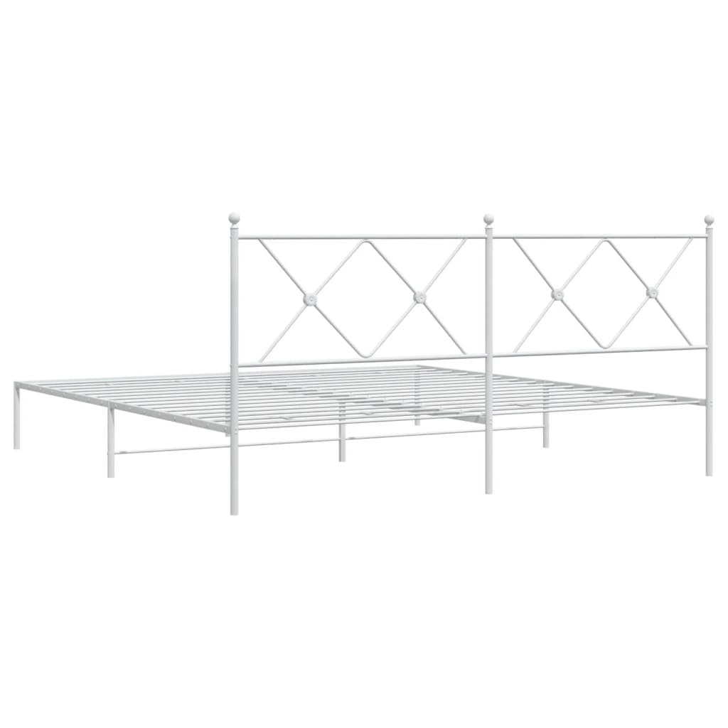 vidaXL Cadre de lit métal sans matelas et tête de lit blanc 180x200 cm