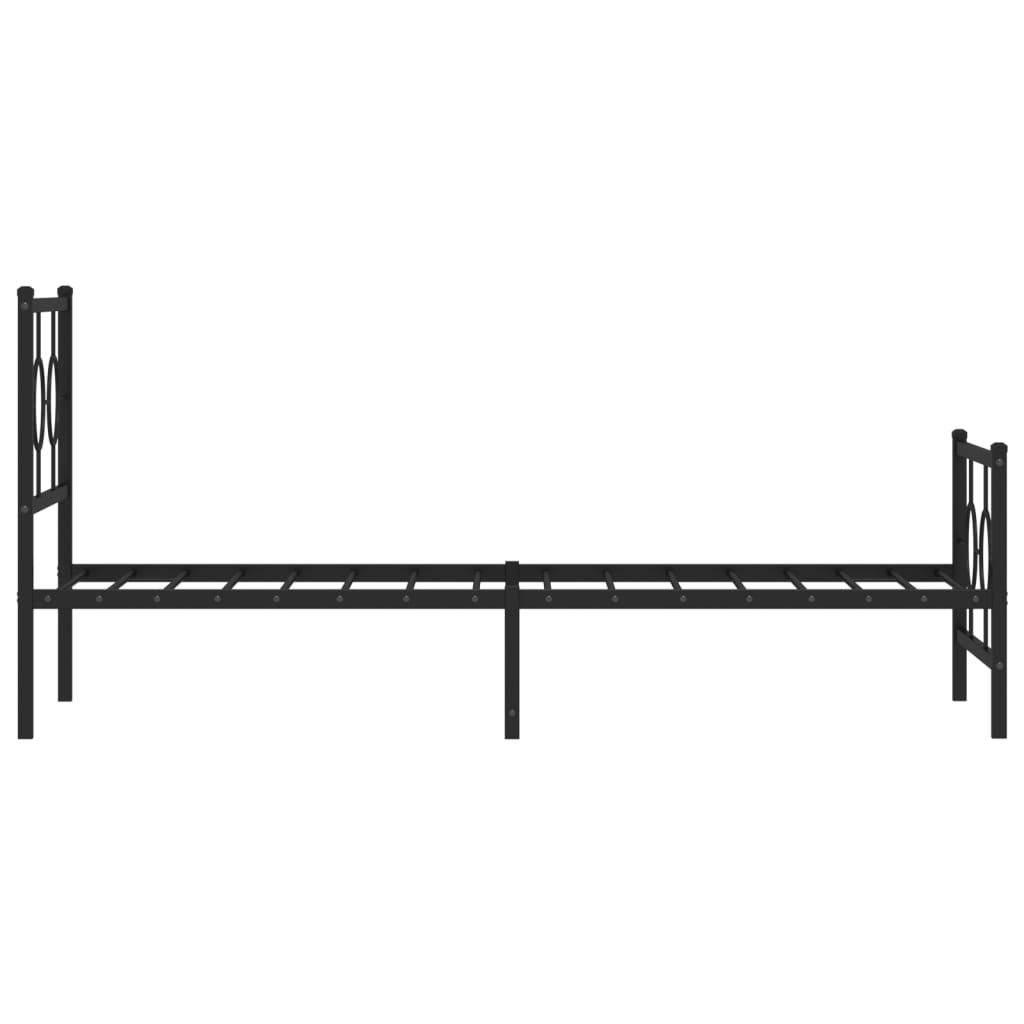 vidaXL Cadre de lit métal sans matelas avec pied de lit noir 75x190 cm