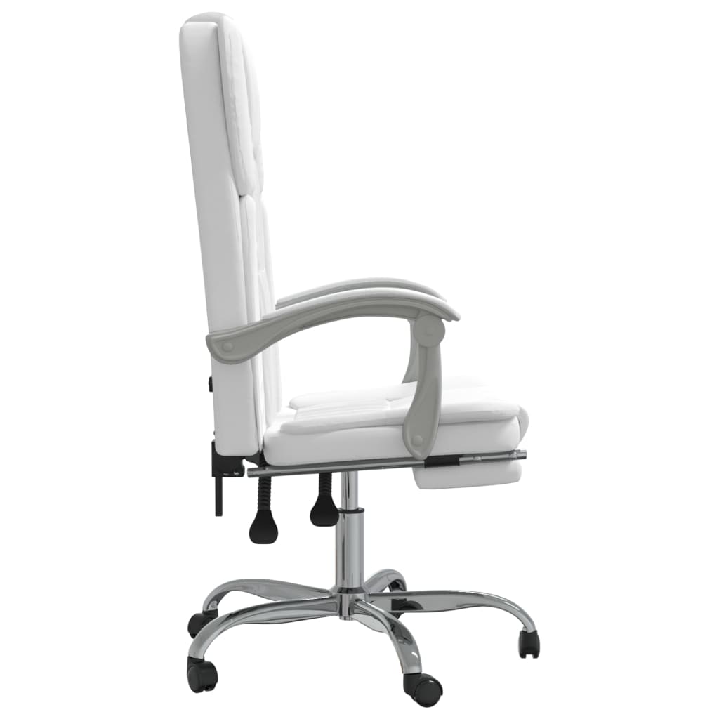 vidaXL Fauteuil inclinable de bureau Blanc Similicuir