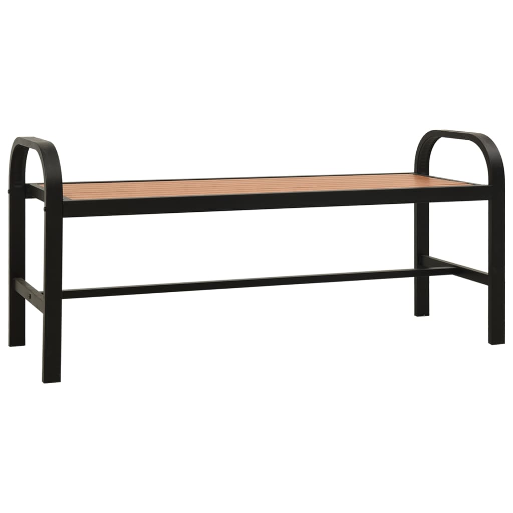 vidaXL Banc de jardin 124,5 cm acier et WPC marron et noir