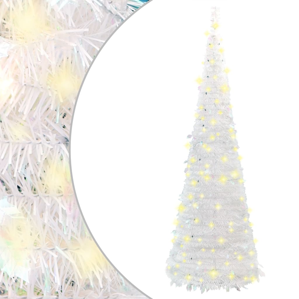 vidaXL Sapin de Noël artificiel escamotable 150 LED blanc 180 cm