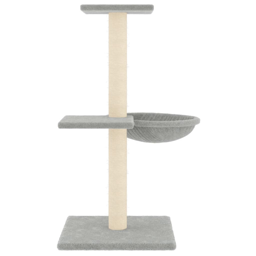 vidaXL Arbre à chat avec griffoirs en sisal gris clair 72 cm