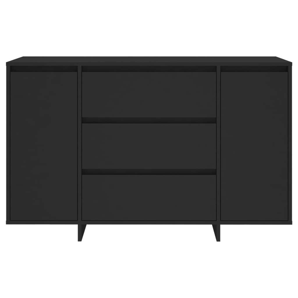 vidaXL Buffet avec 3 tiroirs Noir 120x41x75 cm Bois d'ingénierie