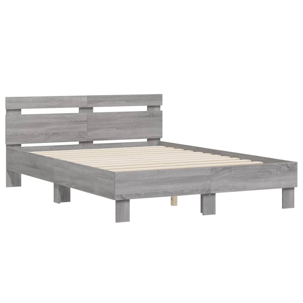 vidaXL Cadre de lit sans matelas sonoma gris 120x200 cm