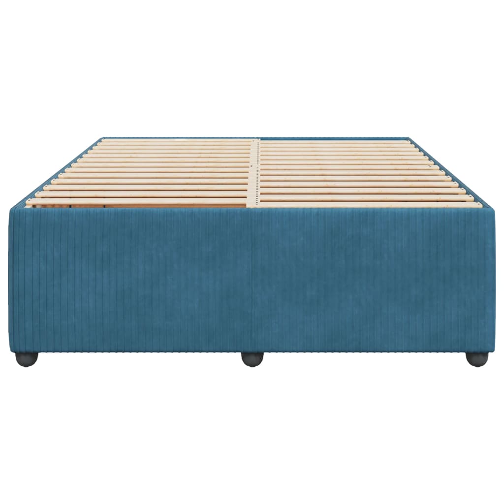 vidaXL Cadre de lit sans matelas bleu 140x190 cm velours