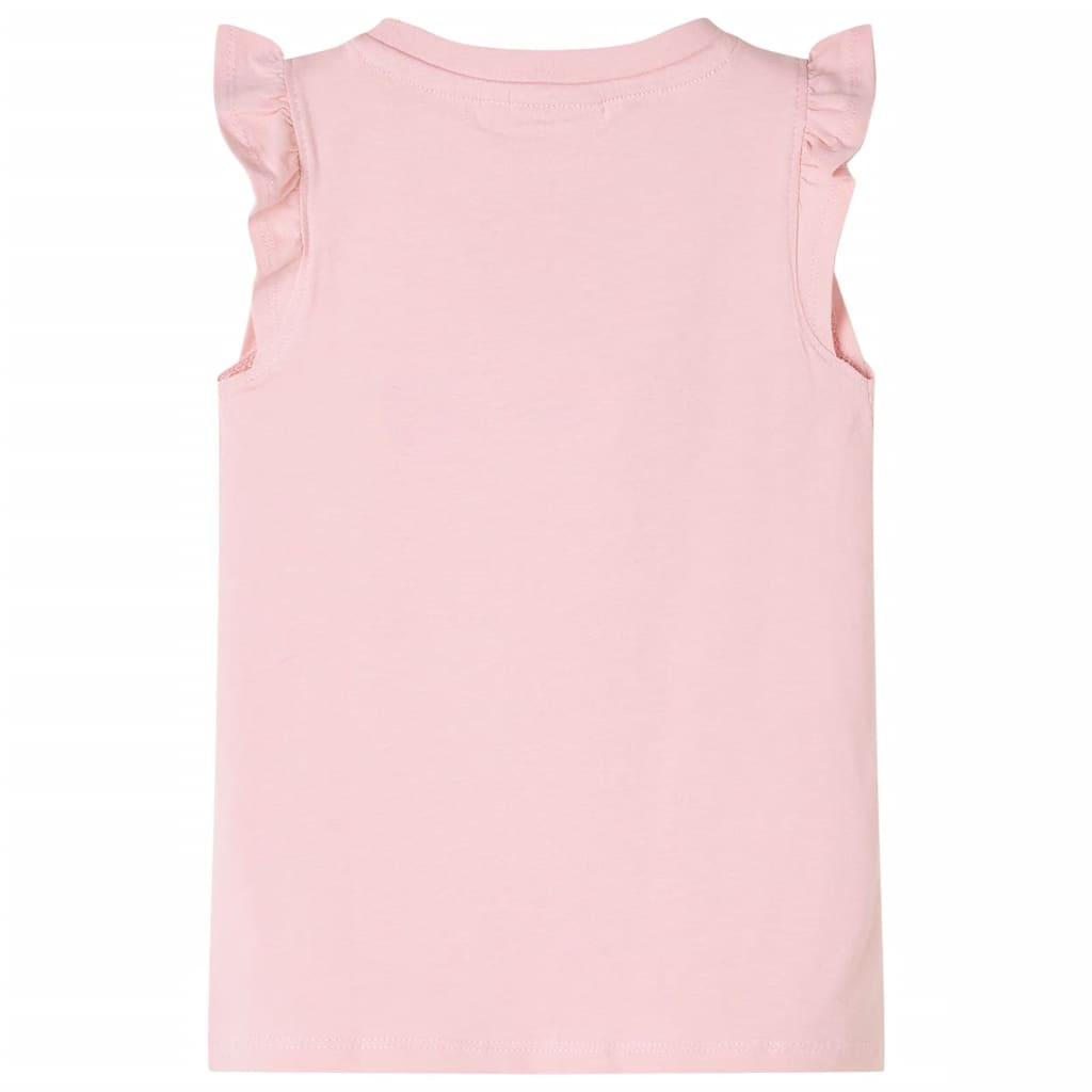 T-shirt enfants avec manches à volants rose clair 140