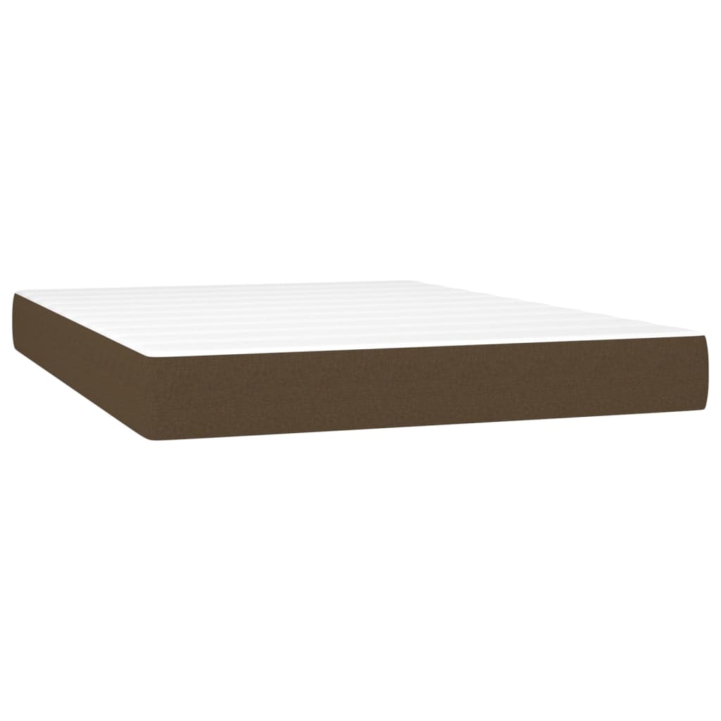 vidaXL Sommier à lattes de lit matelas et LED Marron foncé 140x200 cm