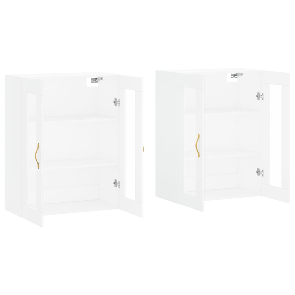 vidaXL Armoires murales 2 pcs blanc bois d'ingénierie