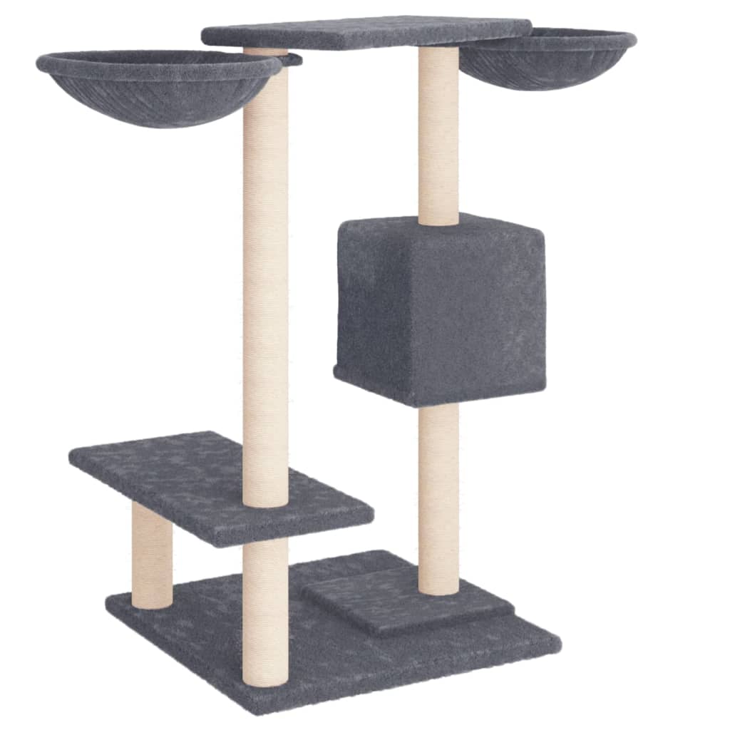 vidaXL Arbre à chat avec griffoirs gris foncé 82 cm