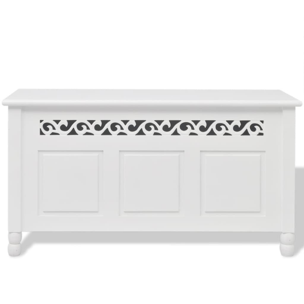 vidaXL Banc de rangement en style baroque PFDM blanc