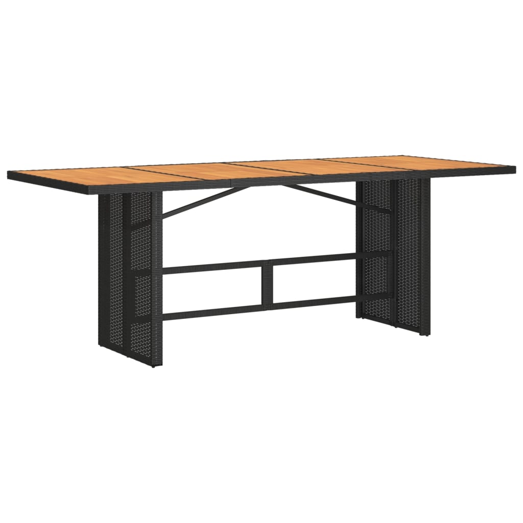 vidaXL Table de jardin avec dessus en bois d'acacia noir 190x80x74 cm