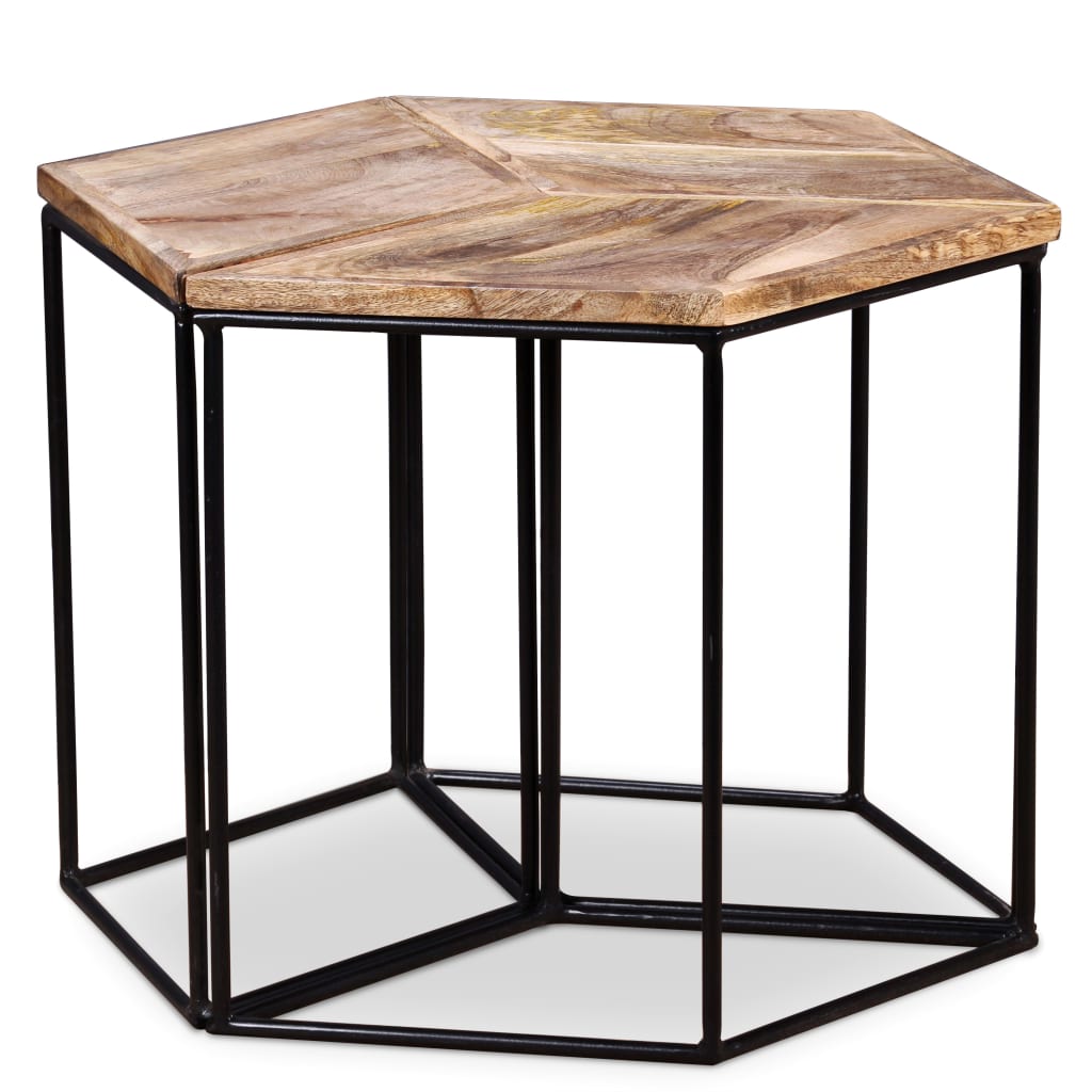 vidaXL Table basse Bois de manguier massif 56x48x40 cm