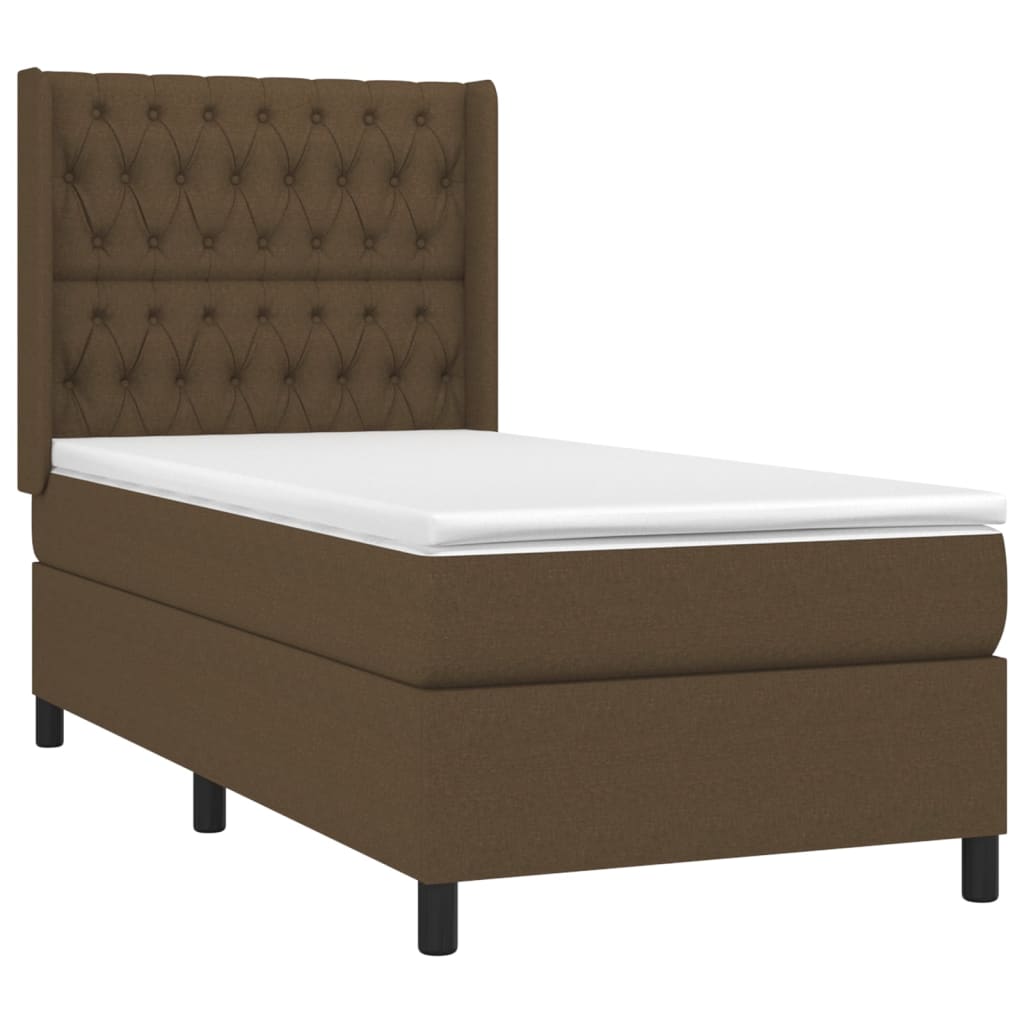 vidaXL Sommier à lattes de lit avec matelas Marron foncé 100x200 cm