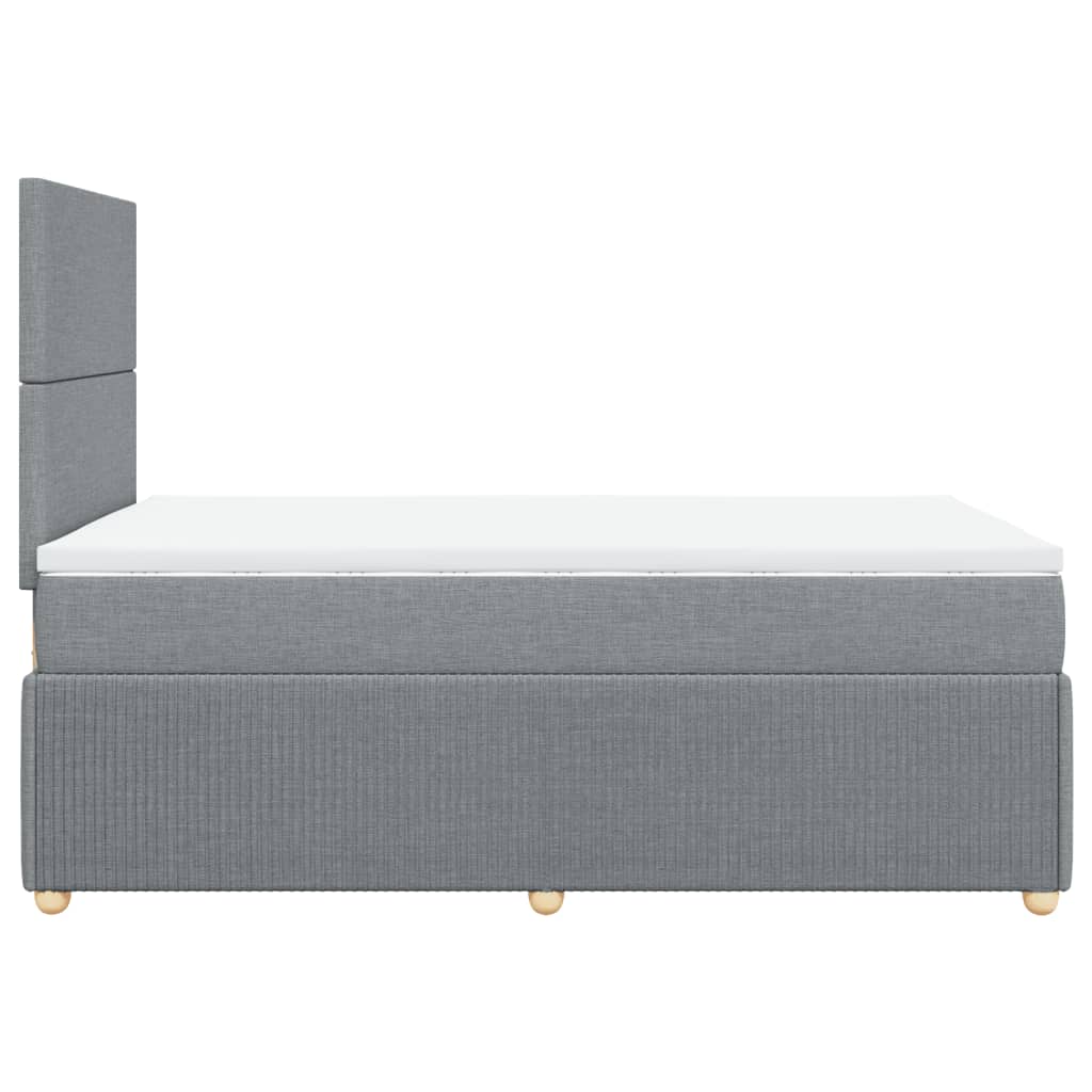 vidaXL Sommier à lattes de lit avec matelas Gris clair 120x200cm Tissu