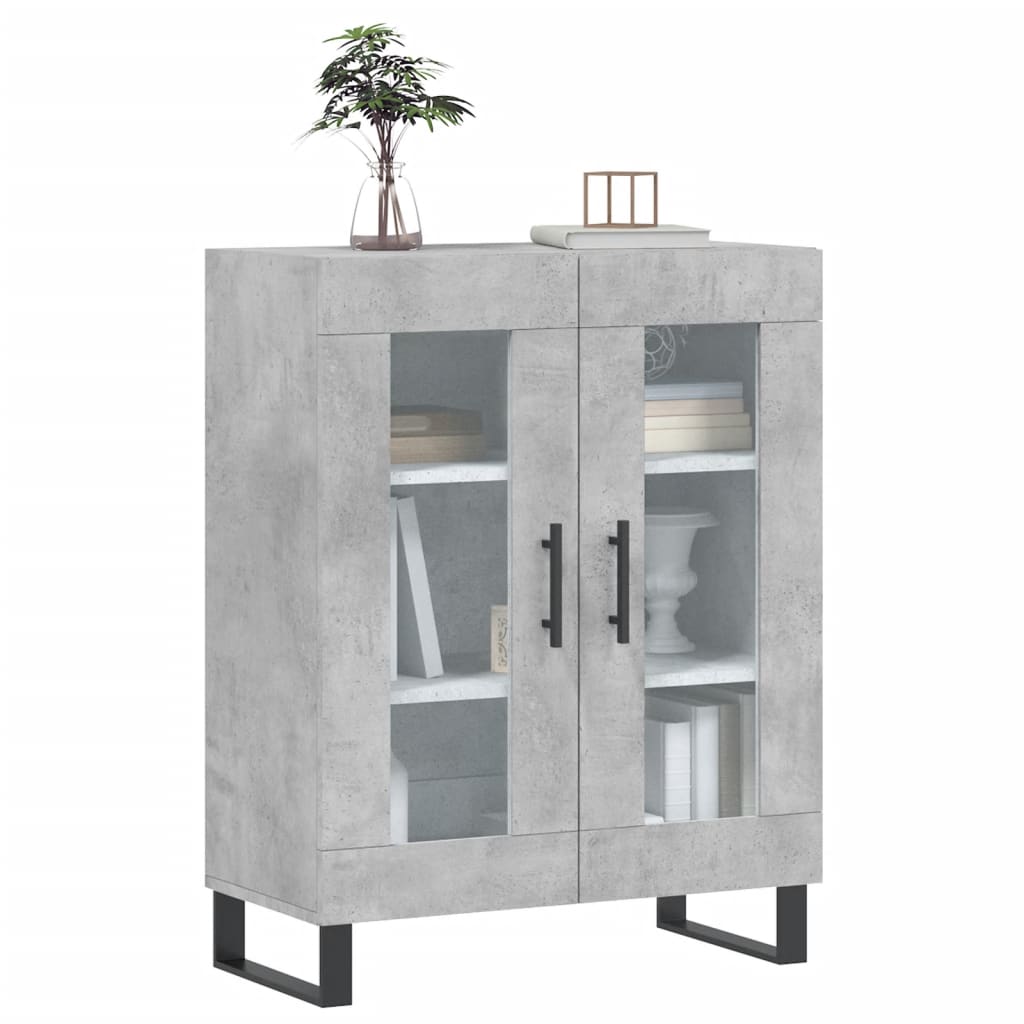 vidaXL Buffet gris béton 69,5x34x90 cm bois d'ingénierie