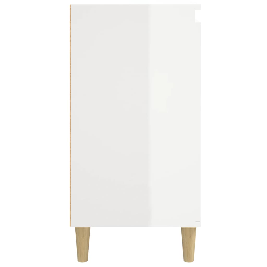 vidaXL Tables de chevet 2pcs blanc brillant 40x35x70cm bois ingénierie