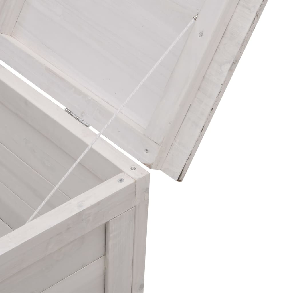 vidaXL Boîte de rangement jardin blanc 150x50x56,5cm bois massif sapin