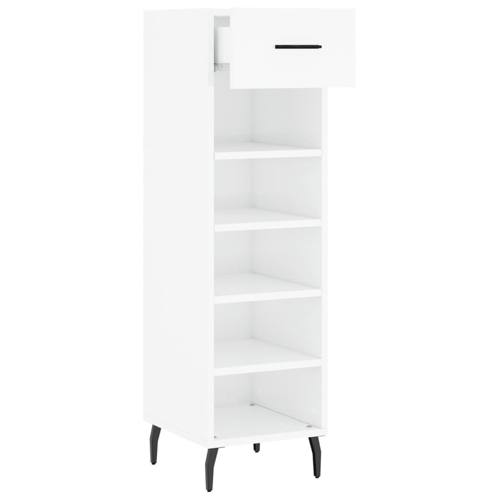 vidaXL Armoire à chaussure Blanc brillant 30x35x105 cm Bois ingénierie