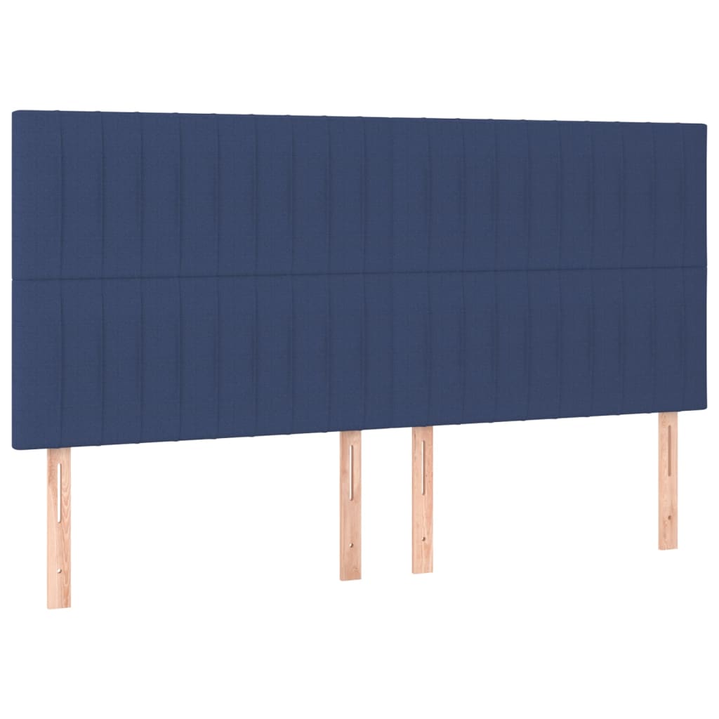 vidaXL Sommier à lattes de lit avec matelas Bleu 180x200 cm Tissu