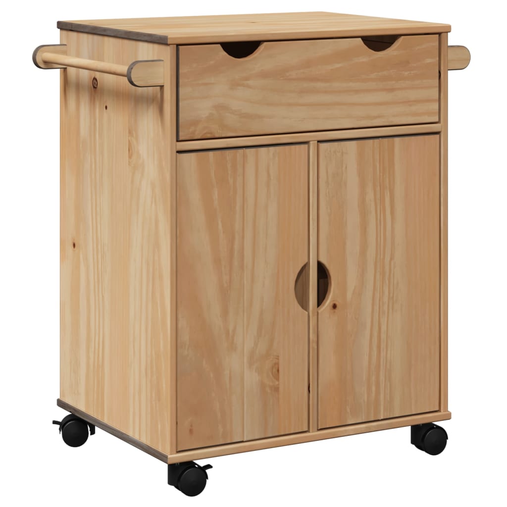 vidaXL Chariot de cuisine OTTA 59x45x80 cm bois massif de pin