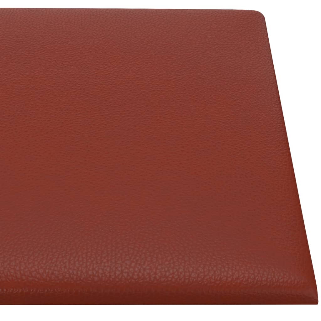 vidaXL Panneaux muraux 12pcs Rouge bordeaux 30x30cm Similicuir 1,08 m²