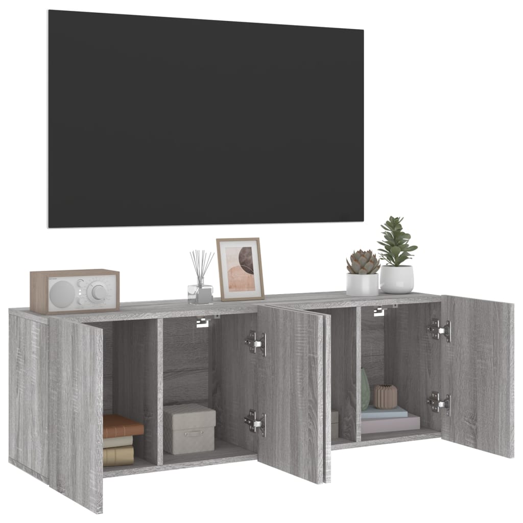 vidaXL Meubles TV muraux 2 pcs sonoma gris 60x30x41 cm