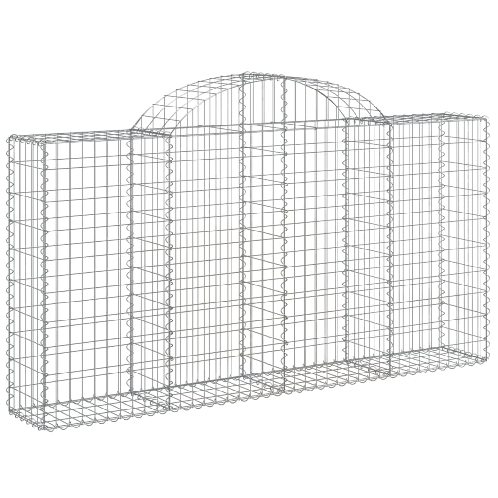 vidaXL Paniers à gabions arqués 10 pcs 200x30x100/120 cm Fer galvanisé