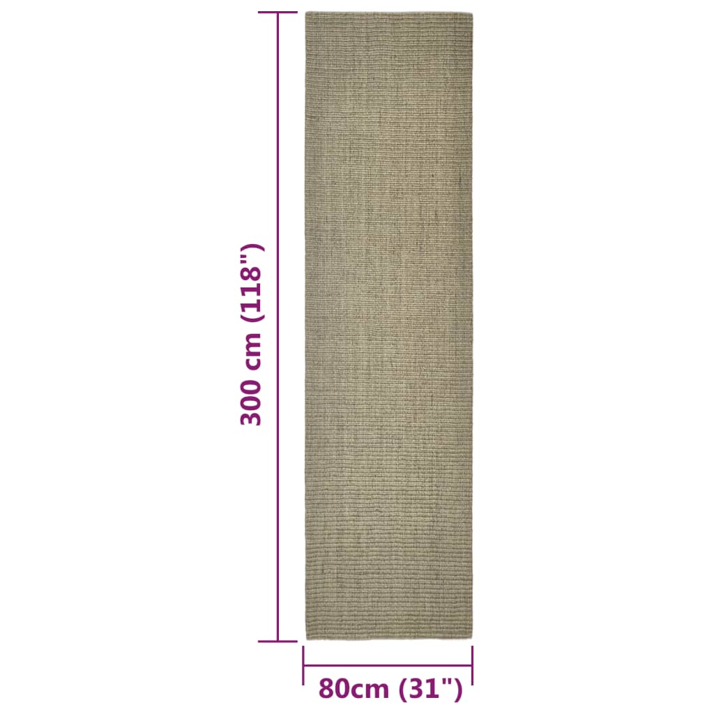 vidaXL Tapis en sisal pour griffoir taupe 80x300 cm