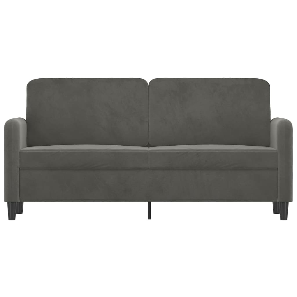 vidaXL Canapé à 2 places Gris foncé 140 cm Velours