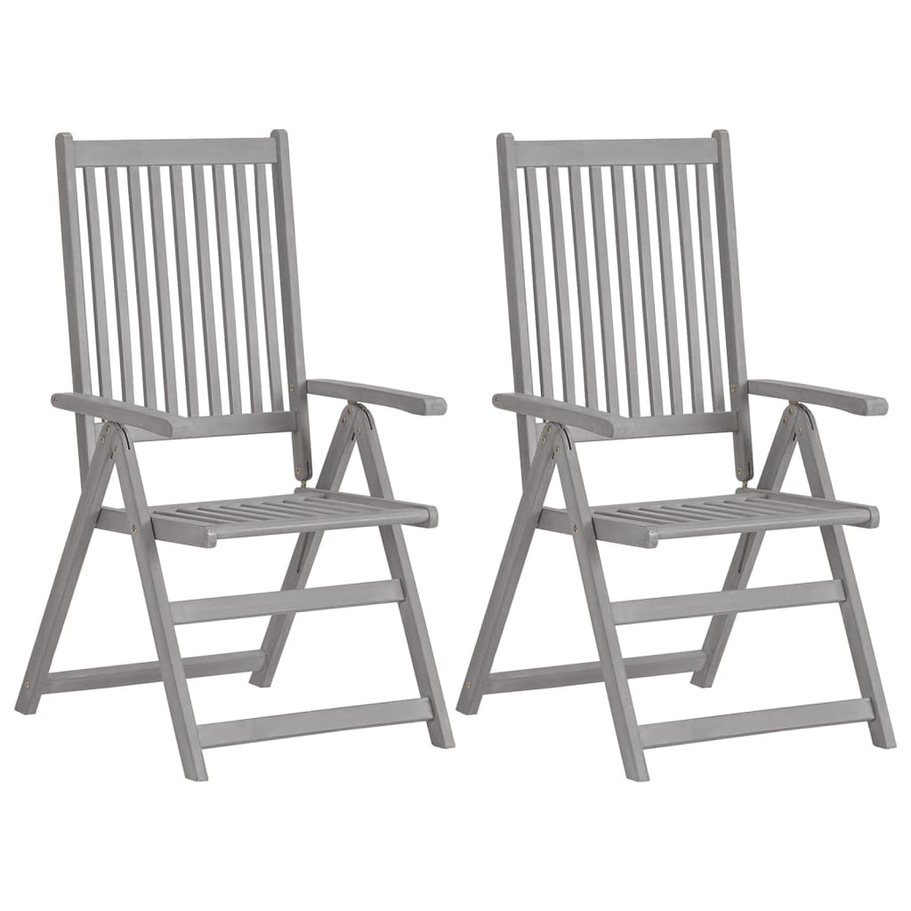 vidaXL Chaises inclinables de jardin lot de 2 et coussins Bois acacia