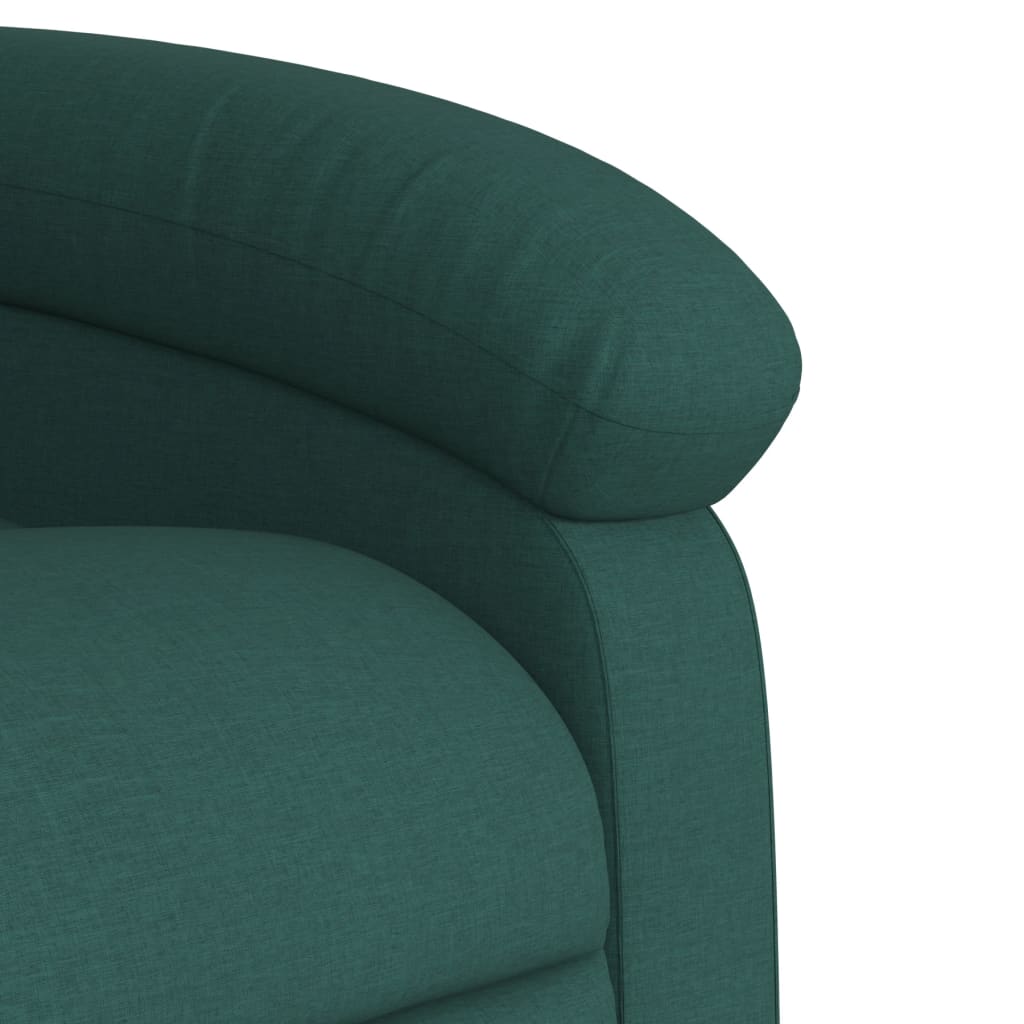 vidaXL Fauteuil inclinable de massage électrique Vert foncé Tissu