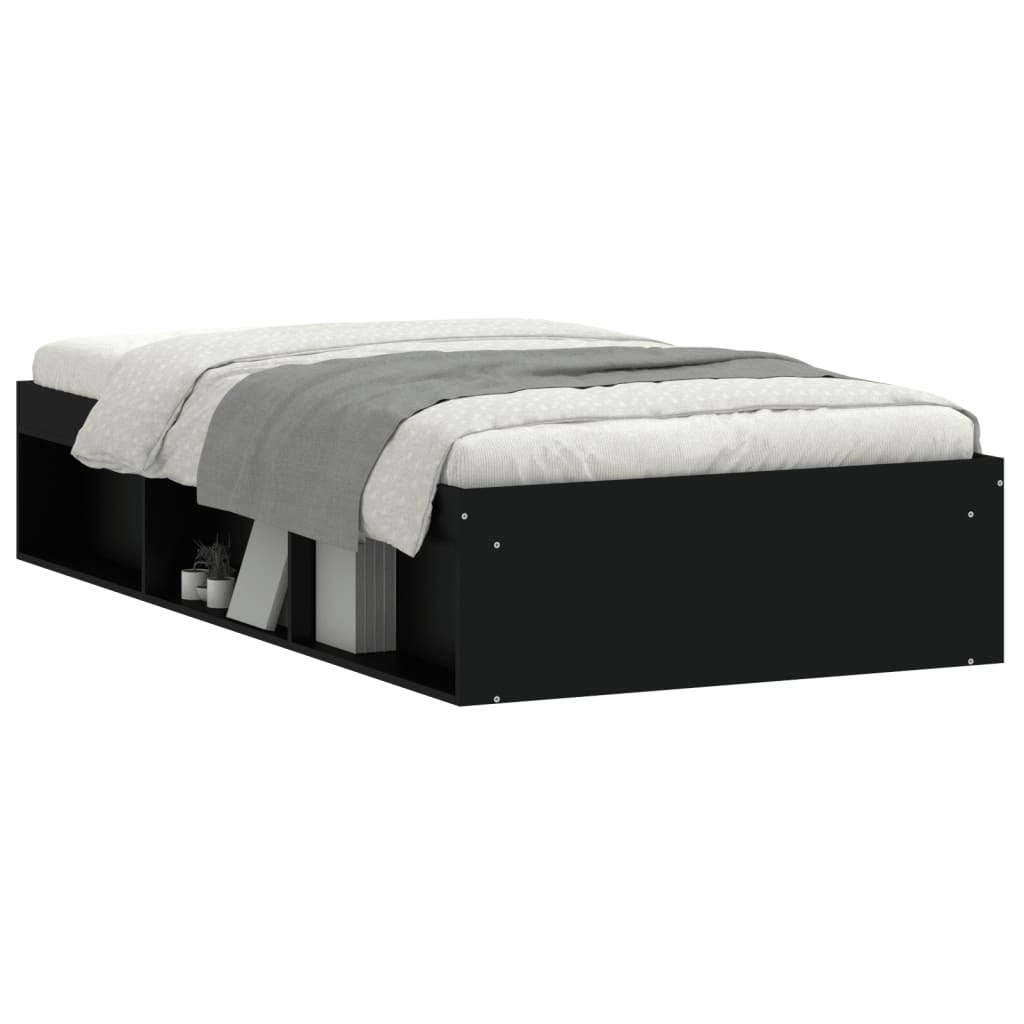 vidaXL Cadre de lit sans matelas noir 100x200 cm