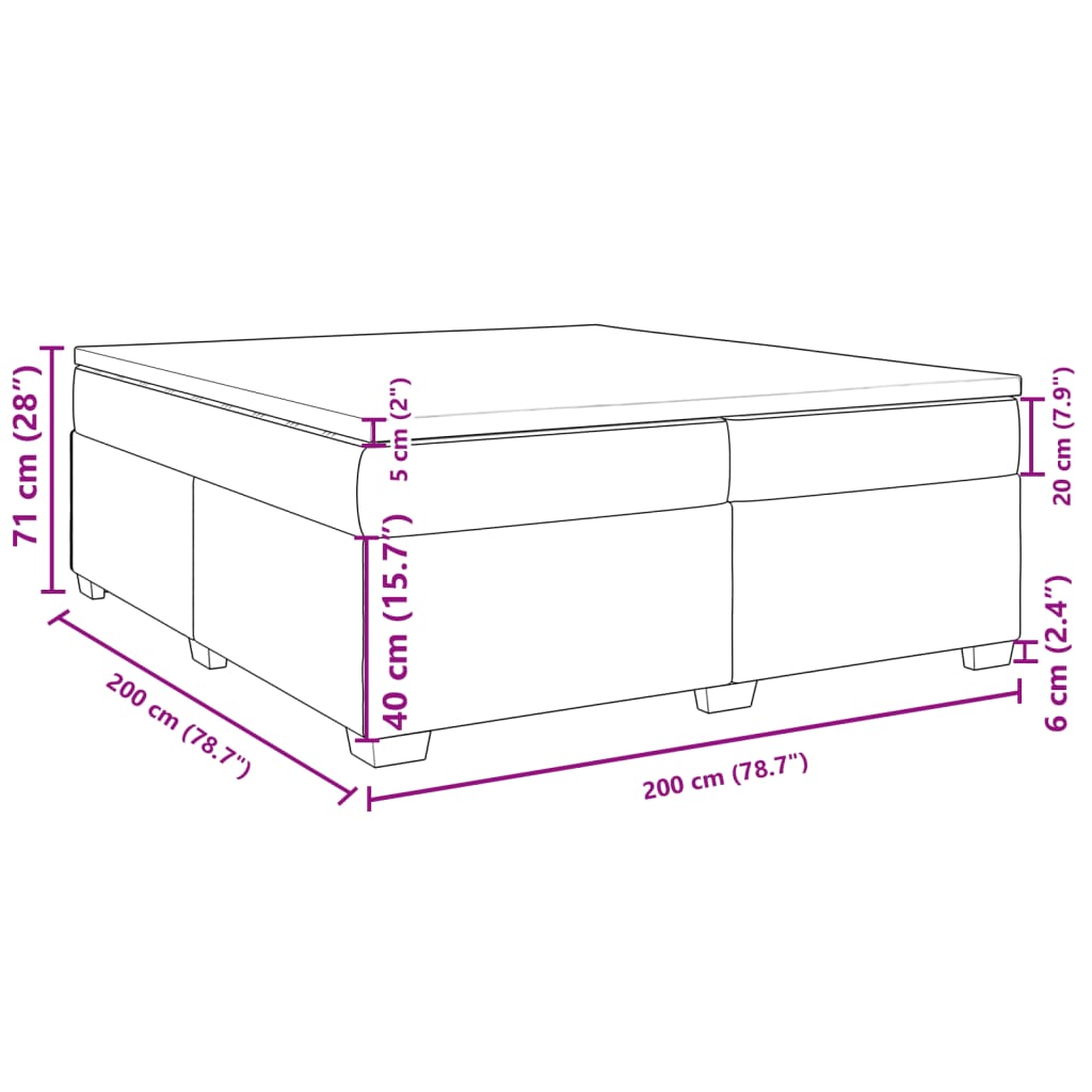 vidaXL Sommier à lattes de lit et matelas Vert foncé 200x200cm Velours