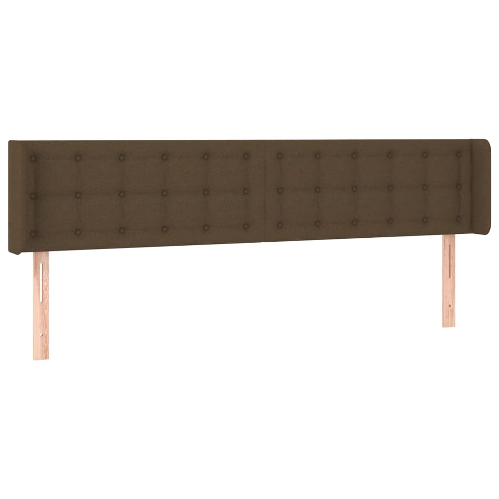 vidaXL Tête de lit à LED Marron foncé 183x16x78/88 cm Tissu