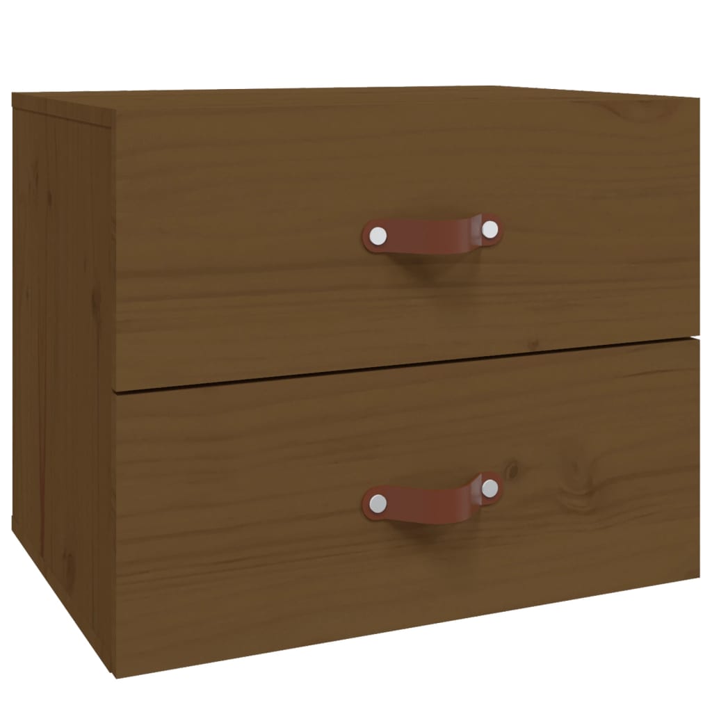 vidaXL Tables de chevet murales 2 pcs Marron miel 50x36x40 cm