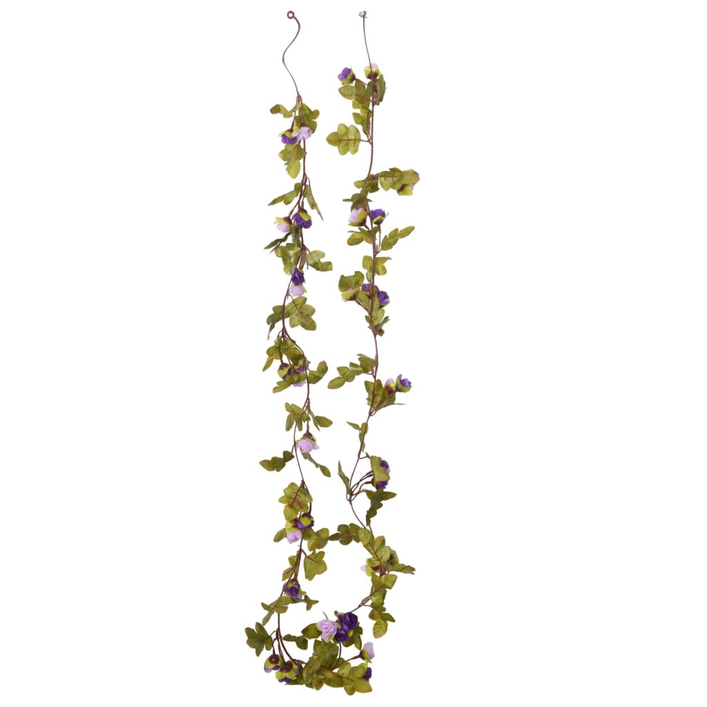 vidaXL Guirlandes de fleurs de Noël 6 pcs violet clair 215 cm