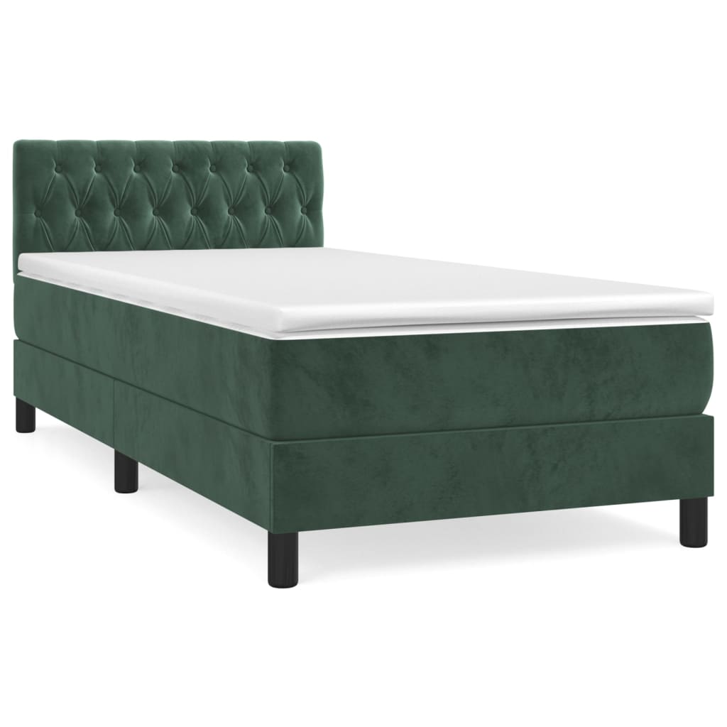 vidaXL Sommier à lattes de lit avec matelas Vert foncé 100x200 cm