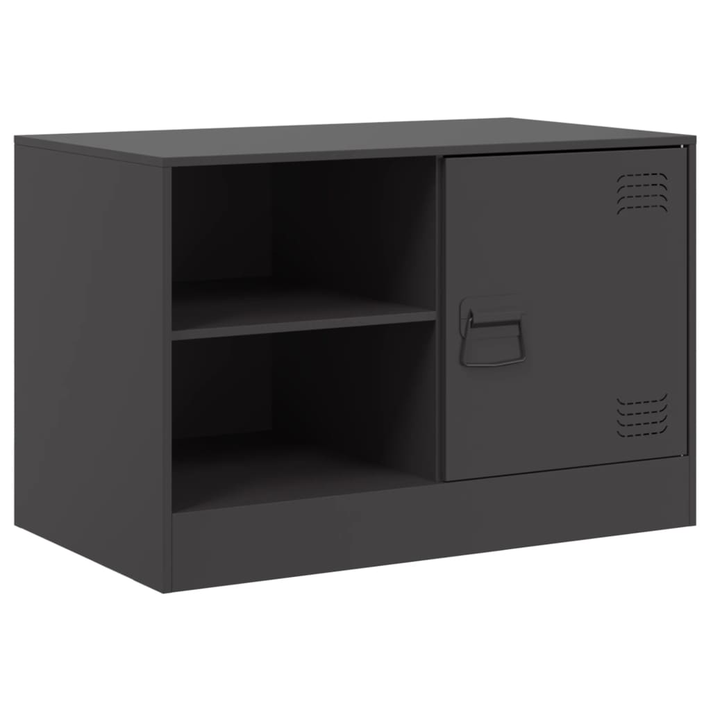 vidaXL Meuble TV noir 67x39x44 cm acier