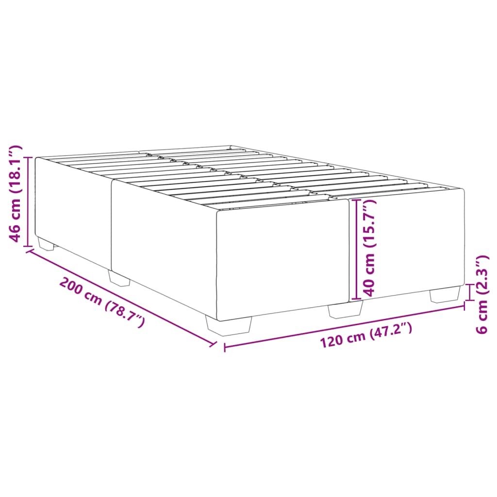 vidaXL Cadre de lit sans matelas noir 120x200 cm similicuir