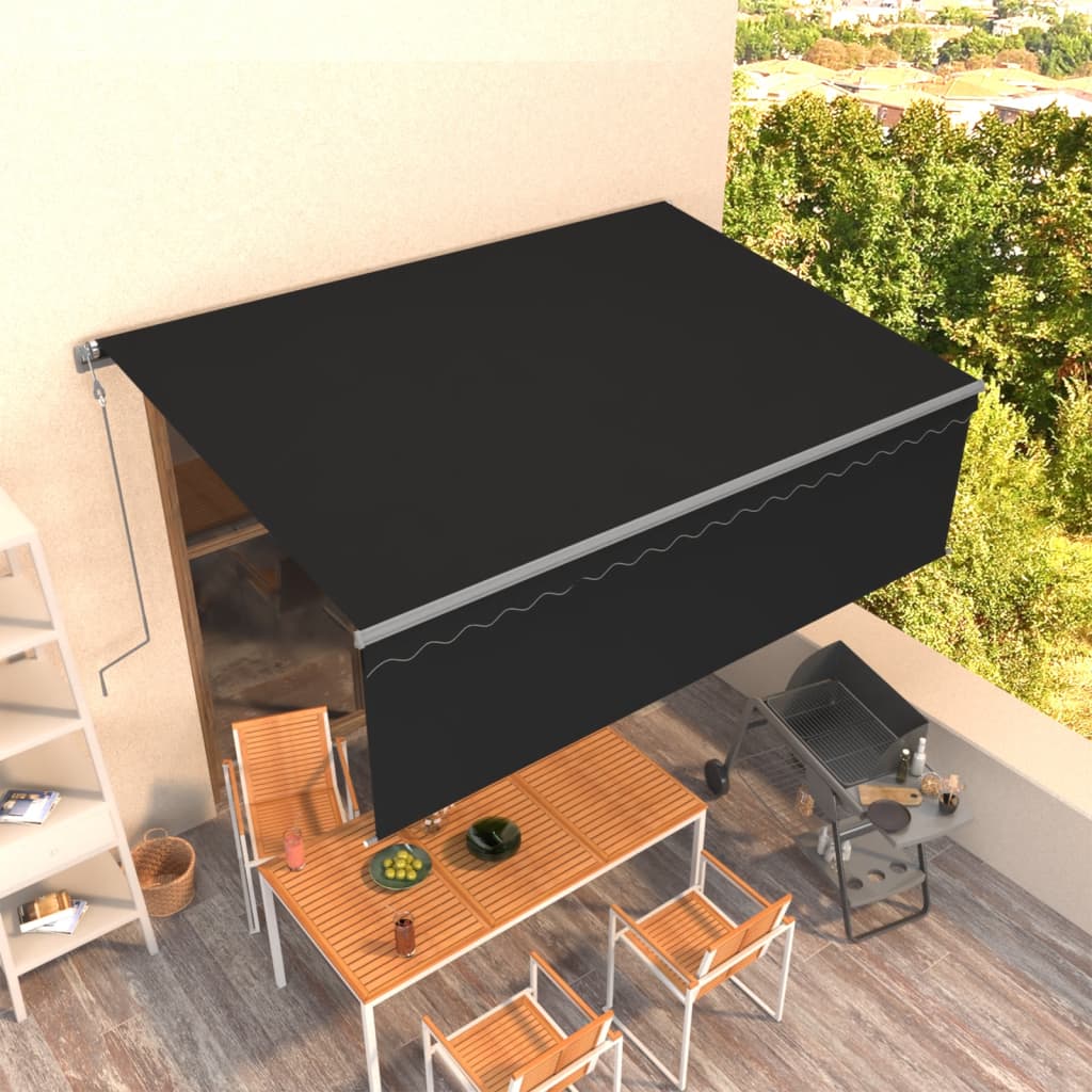 vidaXL Auvent automatique rétractable avec store 4,5x3 m Anthracite