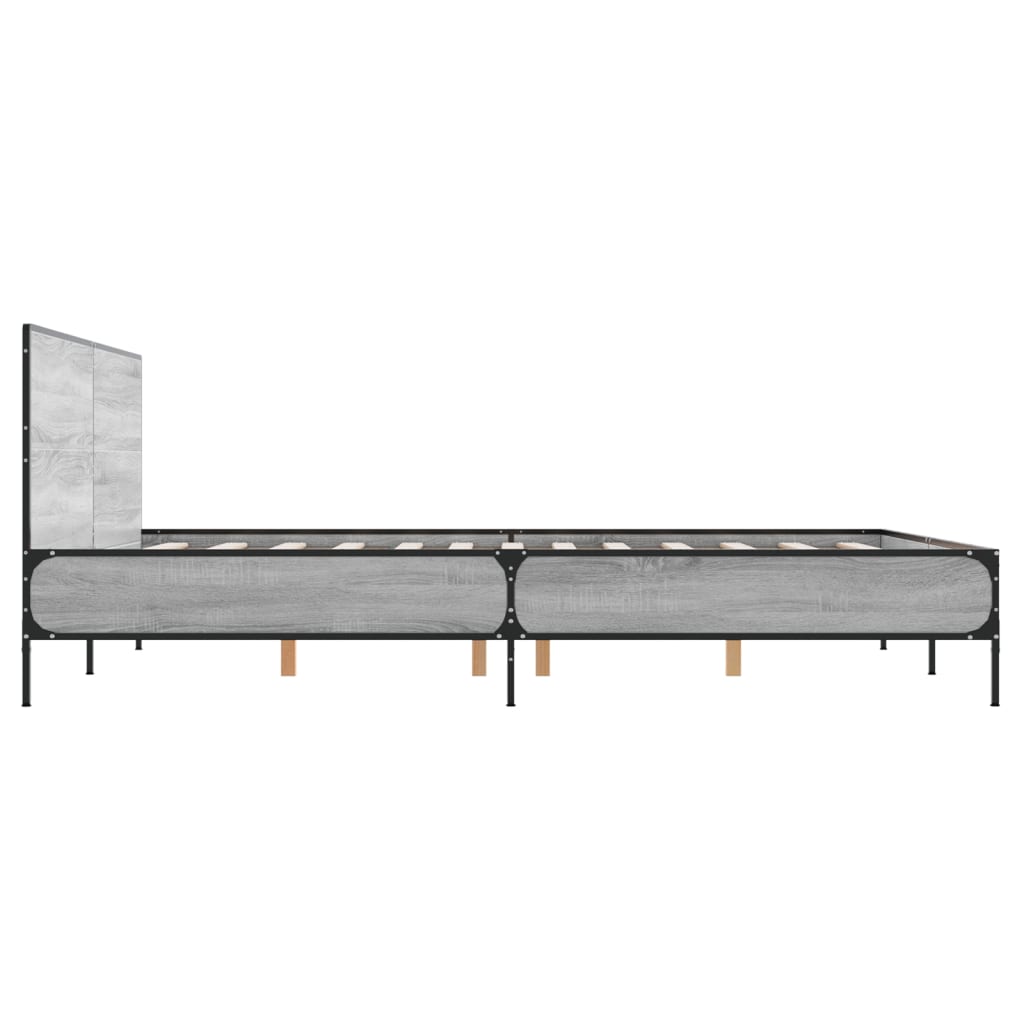 vidaXL Cadre de lit sans matelas sonoma gris 160x200 cm