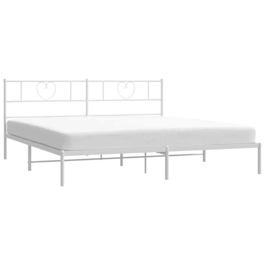 vidaXL Cadre de lit métal sans matelas et tête de lit blanc 180x200 cm