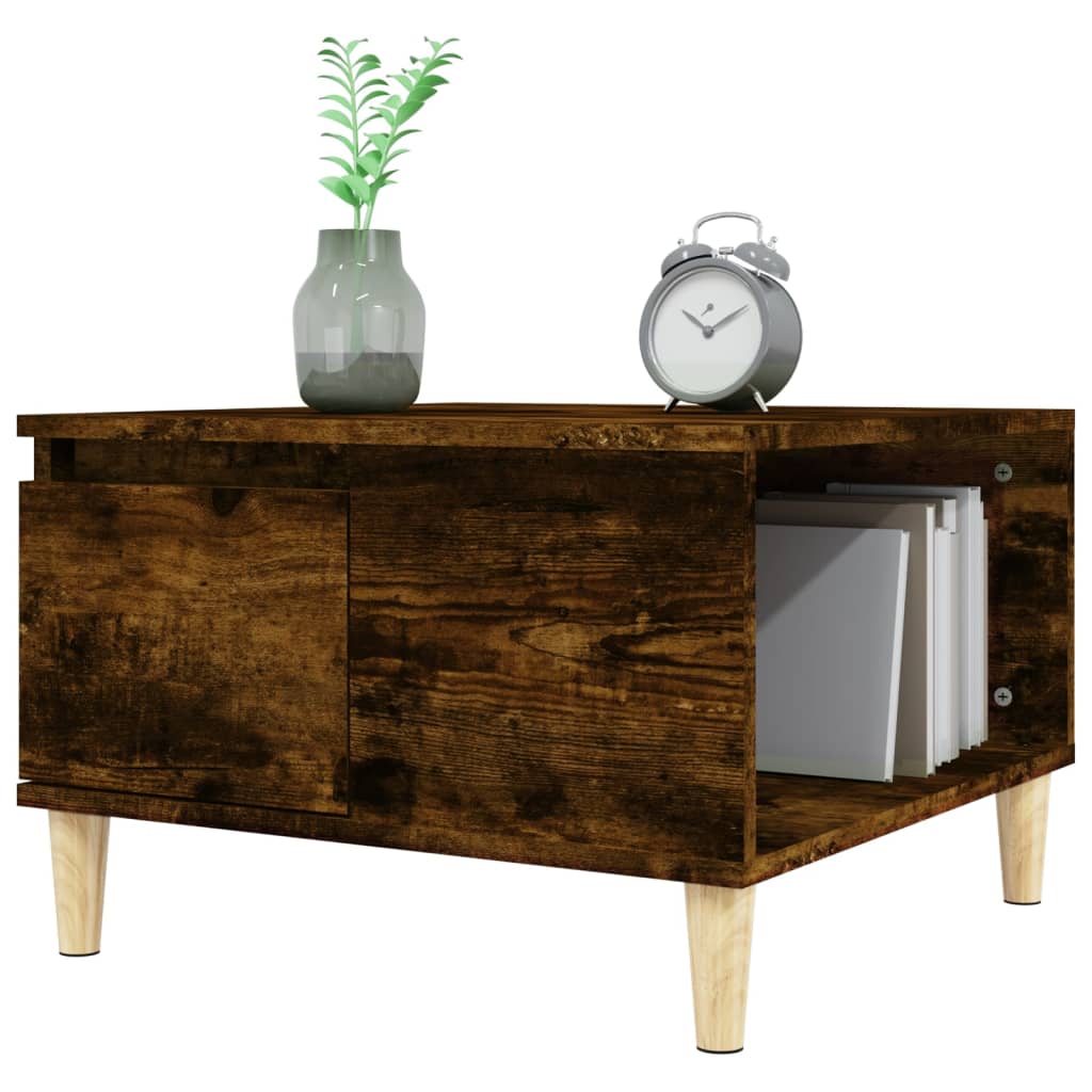 vidaXL Table basse chêne fumé 55x55x36,5 cm bois d'ingénierie